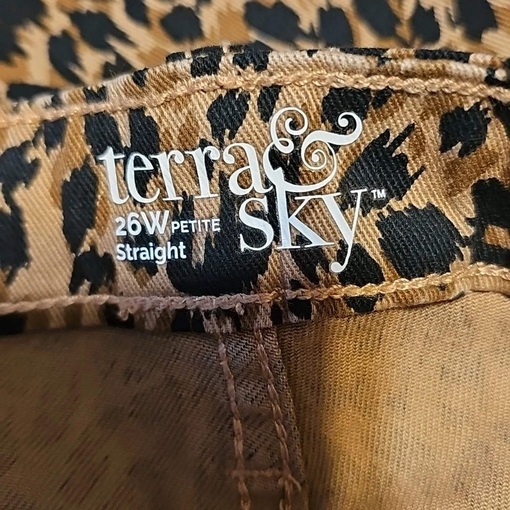 Nwt Terra & Sky 26W Leopard Straight Leg - Picture 10 of 10